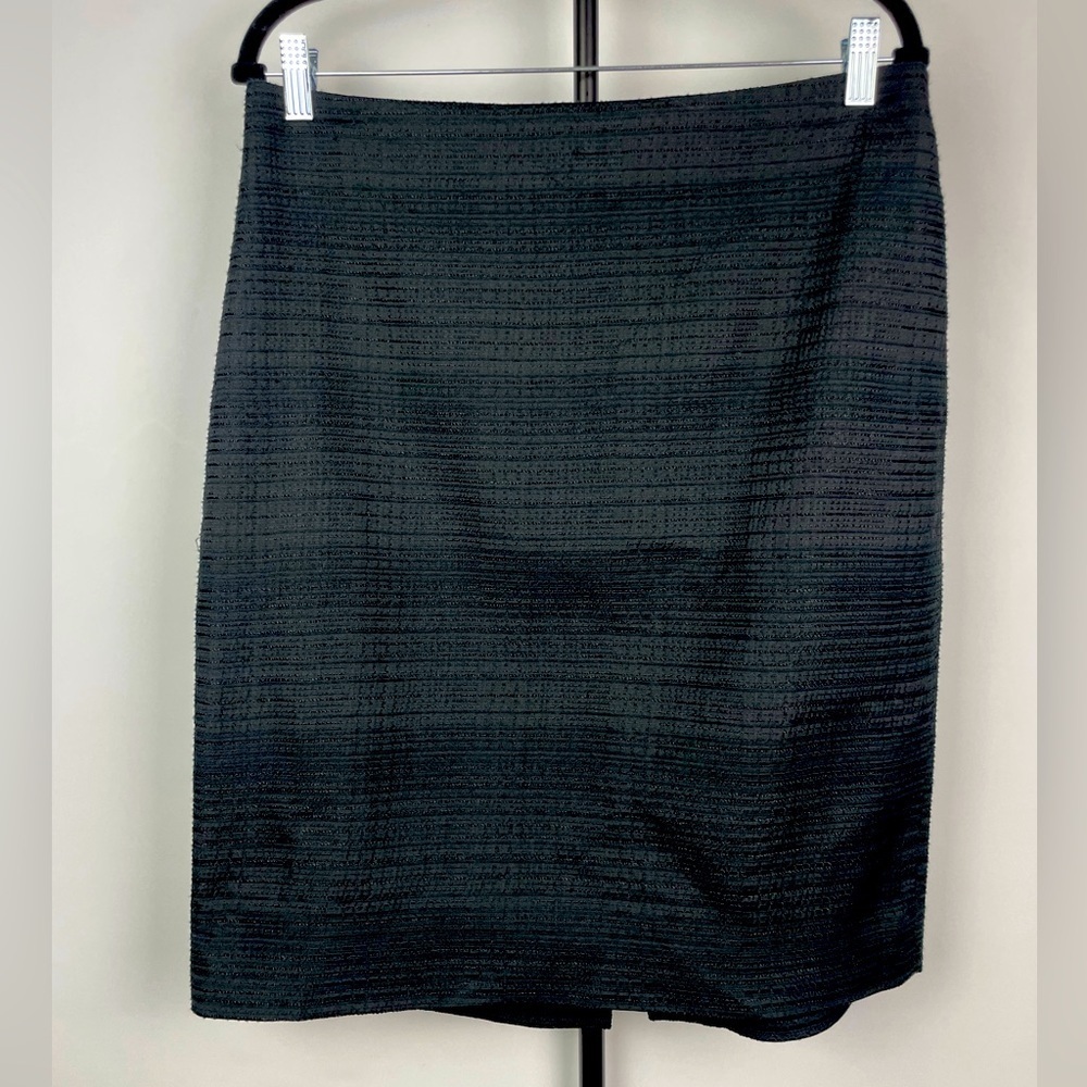 Ann Taylor Black Textured Professional Career‎ Pencil Skirt